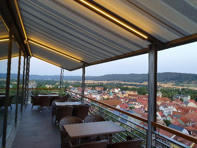 markilux Pergola gekoppelte Anlage  mit Licht, ReferenzHeidecksburg Rudolstadt | Bauelemente Schulze, Stadtilm / OT Traßdorf