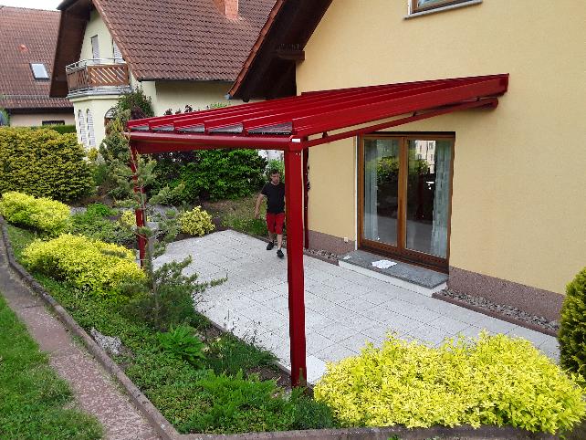 Referenz Terrassendach Atrium Sonderfarbe | Bauelemente Schulze, Stadtilm / OT Traßdorf