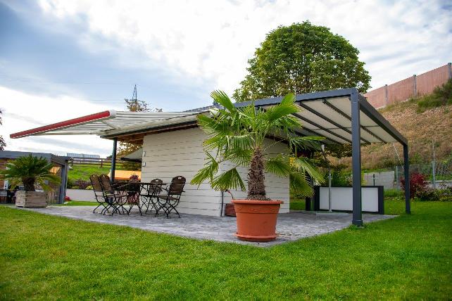 Pergola strech, Ausstellung | Bauelemente Schulze, Stadtilm / OT Traßdorf